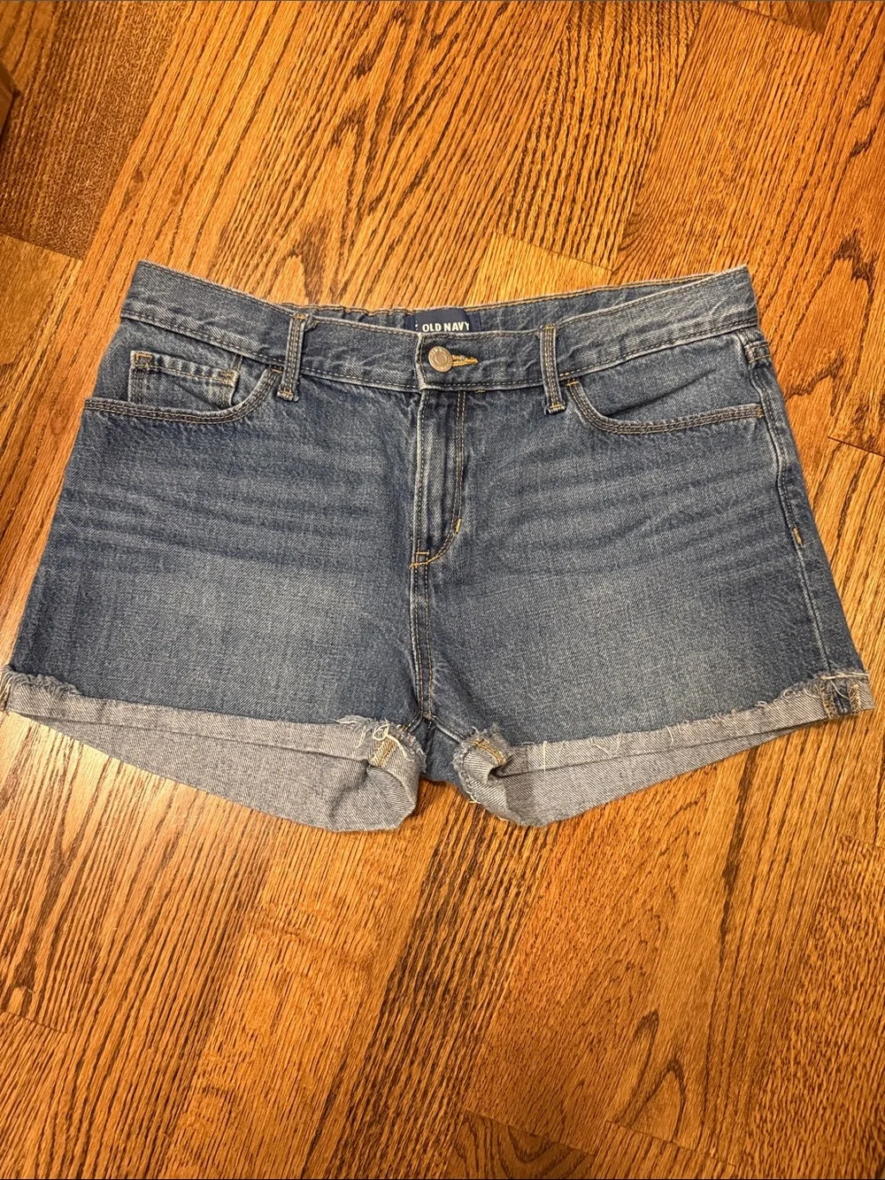 Girls Old Navy Blue Denim Rolled Cuff Jean Shorts size 16 Plus